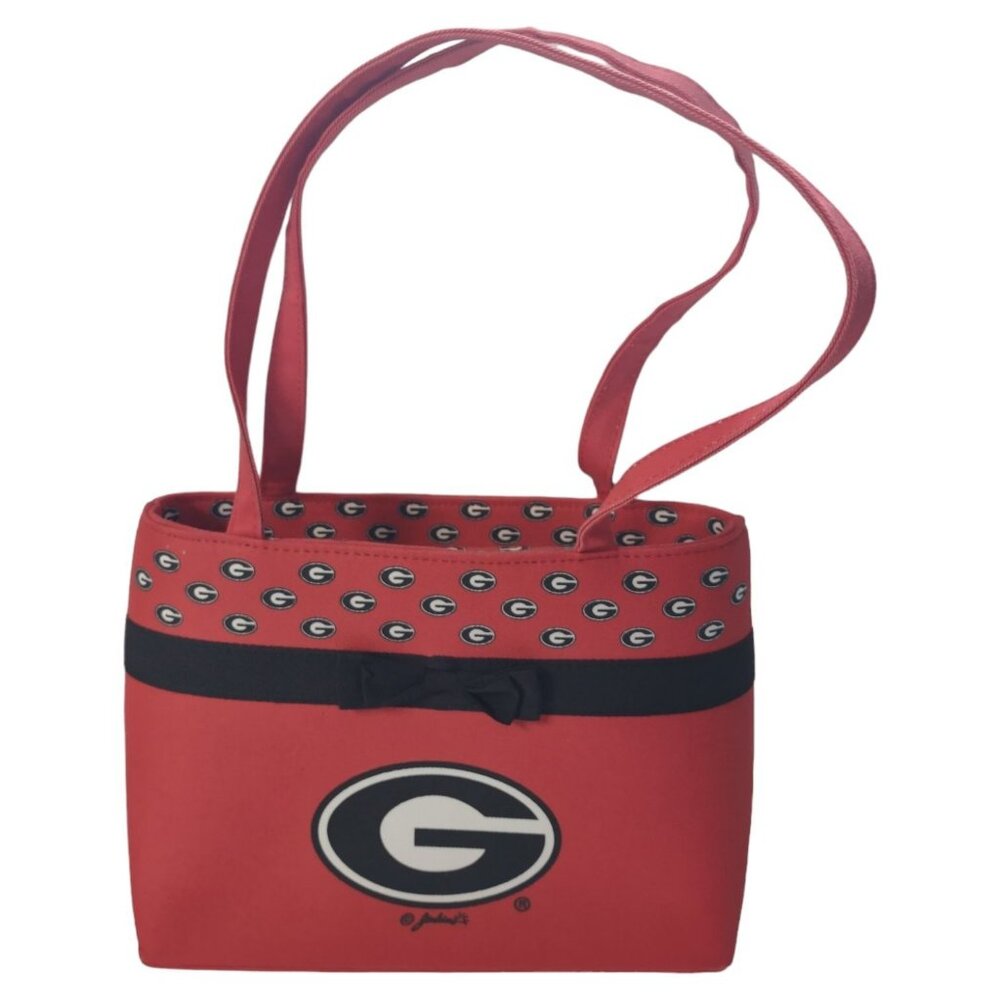 Georgia Bulldogs Red & Black Handbag With Double Shoulder Straps